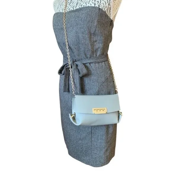 ZAC ZAC Posen Eartha Folded Gusset Chain Crossbody Bag in Gray - Picture 12 of 12